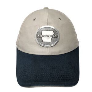 Arkansas Natural State Slideback Hat Tan One Size Falcon Metal Art